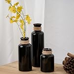 LUKA Ceramic Rustic Farmhouse Vase, 9.2 inch Whitewashed Terracotta Vase, Pottery Decorative Vases,Clay Decorative Vases for Home Decor, Table, Living Room, Shelf, Mantel Decoration(Off-White)