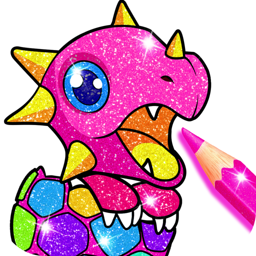 Rainbow Glitter Coloring Book Dragons - Fairytale & Fantasy Art Coloring Pages