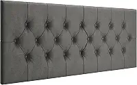 Cabeceira Estofada Captonê Suspensa Para Cama Box Casal 1,40 Suede (Grafite)