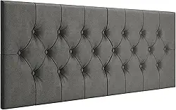 Cabeceira Estofada Captonê Suspensa Para Cama Box Casal 1,40 Suede (Grafite)