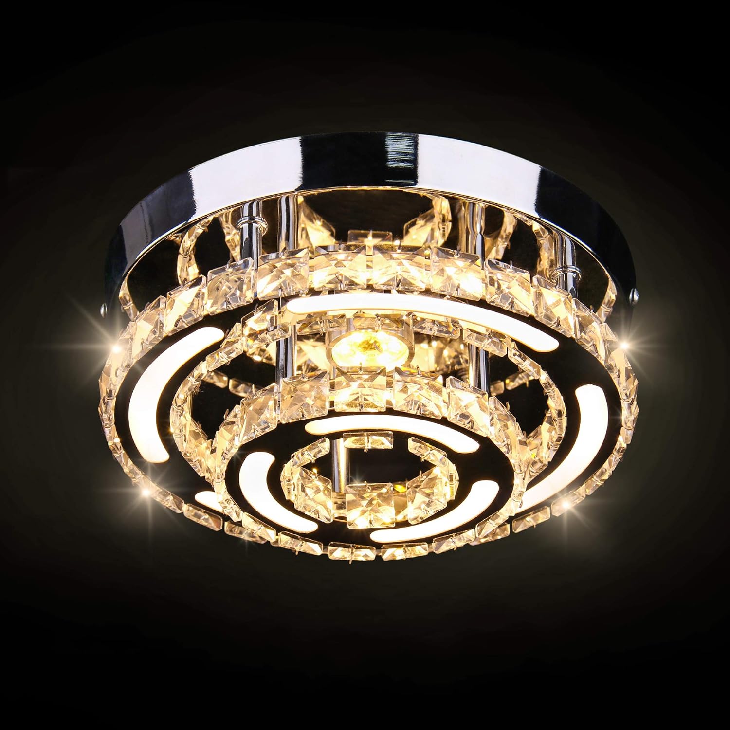 Buy CXGLEAMING Crystal LED Ceiling Light Ceiling Crystal Lamp Stainless