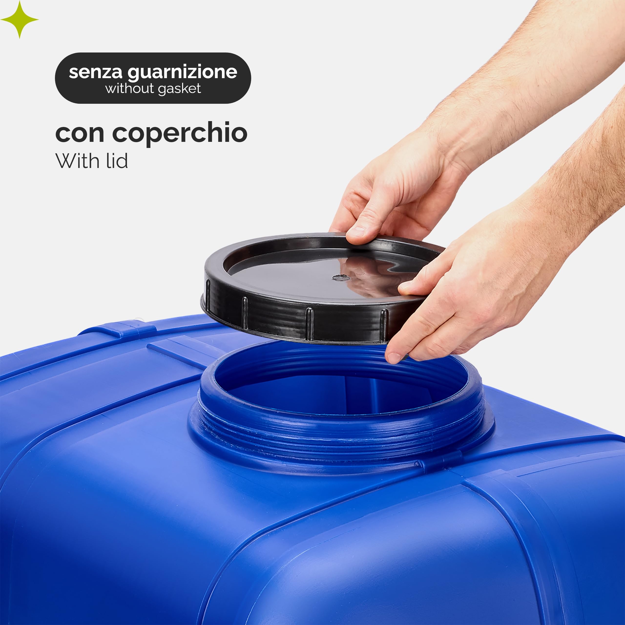 Garronda Tanica 280L Acqua con Rubinetto – Serbatoio Acqua Piovana e Potabile in Plastica HDPE Alimentare Contenitore con Coperchio a Vite per Esterno Camper Orto Uso Agricolo Blu GD-0098
