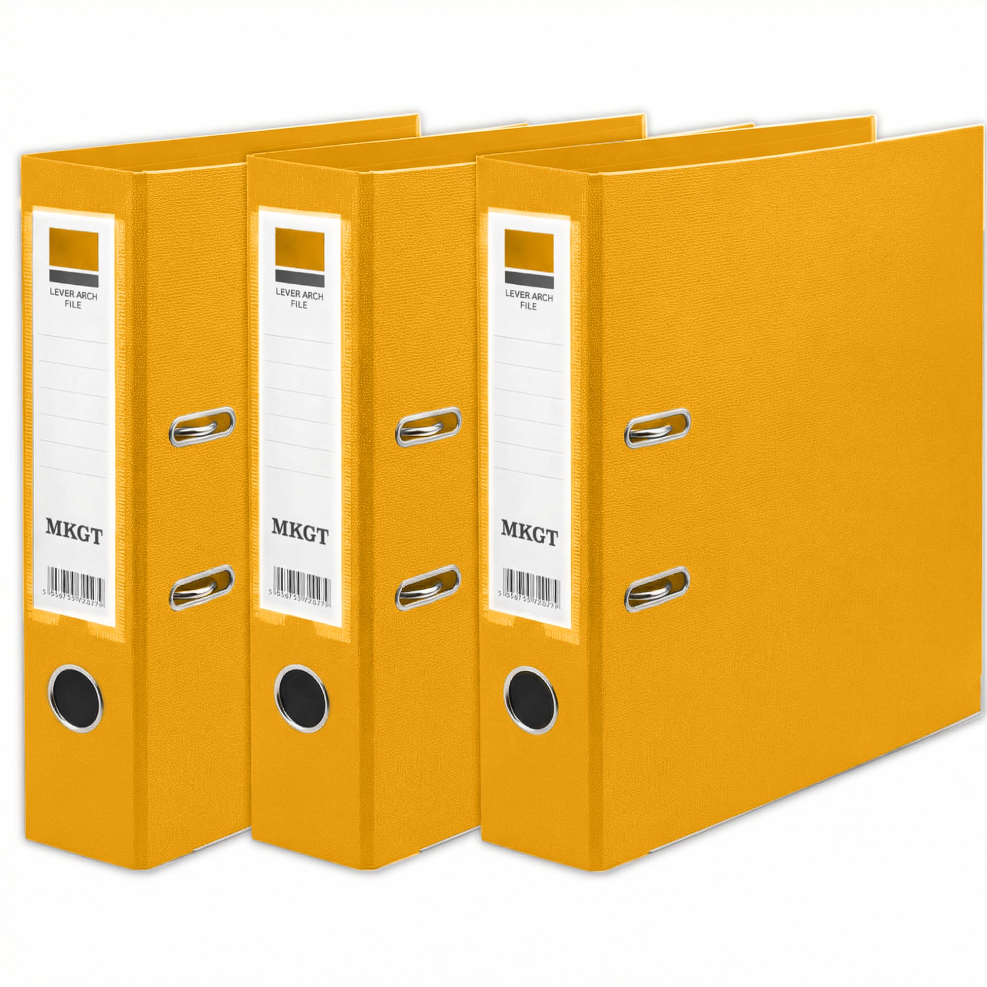 3X A4 Red Lever Arch Files Durable Folders with Metal Binder Bar Ring | Perfect for Office, Home & Classroom Use (Pack of 3 Yellow)