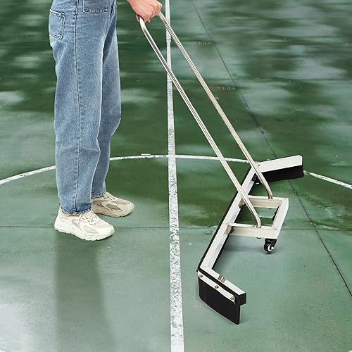 Miniatura 6 de Escoba para cancha de tenis 53.94 x 9.45 x 37.8 pulgadas, escoba comercial con mango y ruedas, removedor de agua profesional, accesorios deportivos