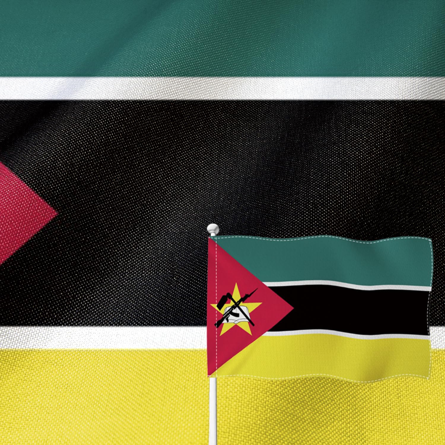 Drapeau du Mozambique 90x150 bannière extérieure durable de jute - 8