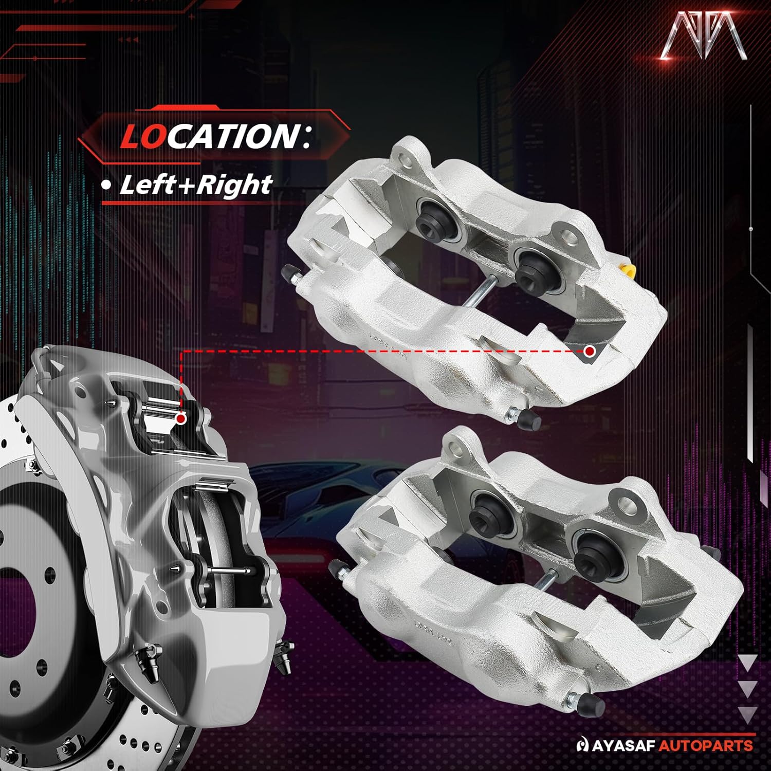 187019 187020 Rear Brake Caliper Pair of Caliper Assembly with Hardware for Chevy 1965-1967 Corvette, 1969-1982 Corvette