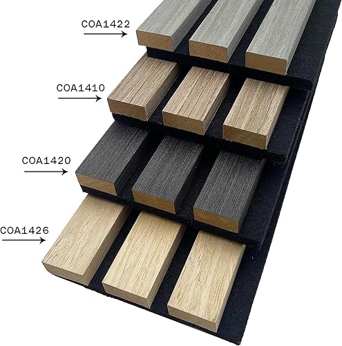 Miniatura 7 de CONCORD WALLCOVERINGS  Paneles acústicos de pared con listones 3D, chapas de madera absorbentes de sonido para reducción de ruido e insonorización,