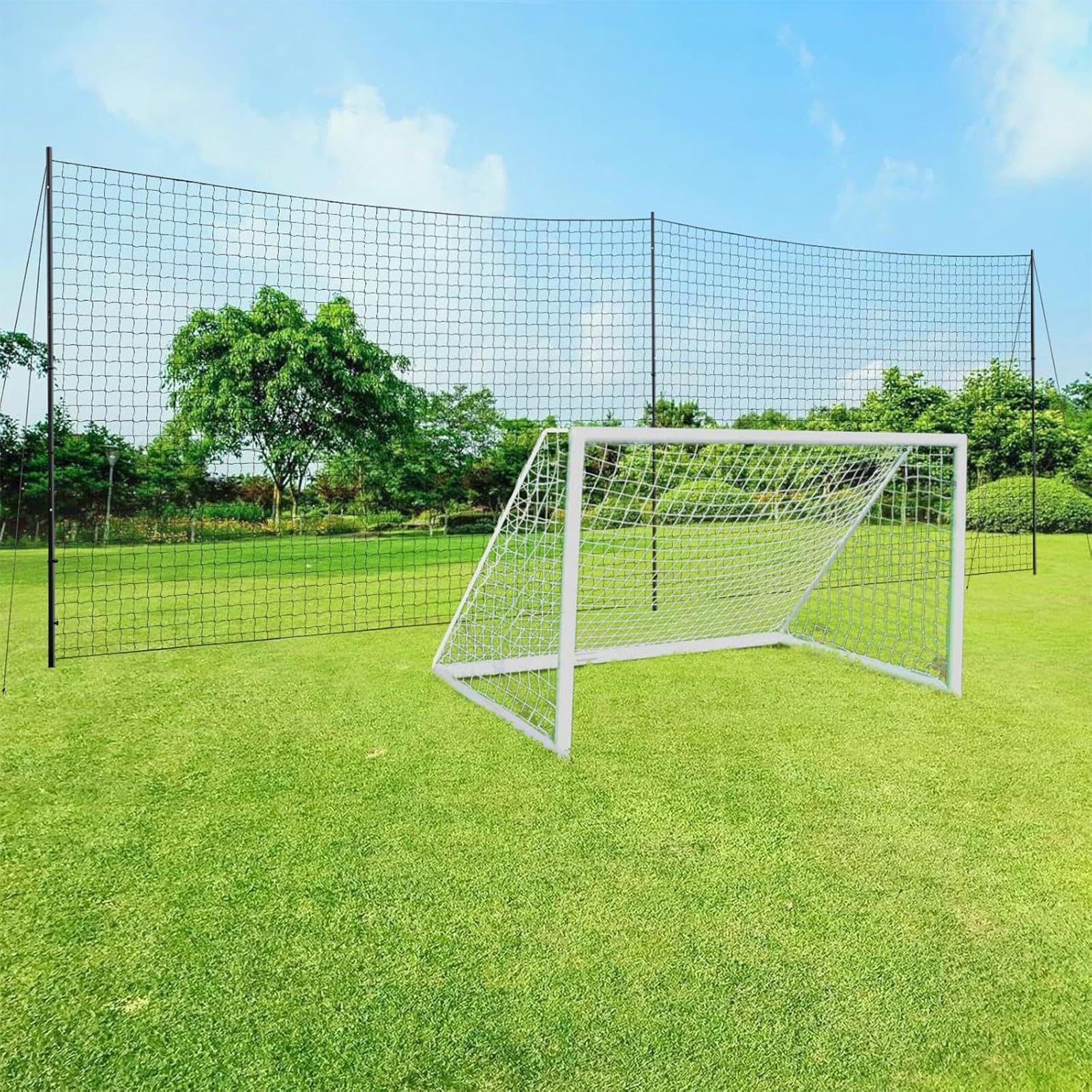 Ballfangnetz, Fußball-Rückfangnetz (3 X 6 M) – Strapazierfähiges Sport-Absperrnetz, Wiederverwendbar, 10 cm Maschenweite, 0,3 cm Seilstärke, Für Baseball, Fußball Und Basketball