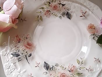 水彩画　F3  ピンクローズ Amazon.co.jp: ポーセラーツ 転写紙【ガラス用】水彩 ピンク