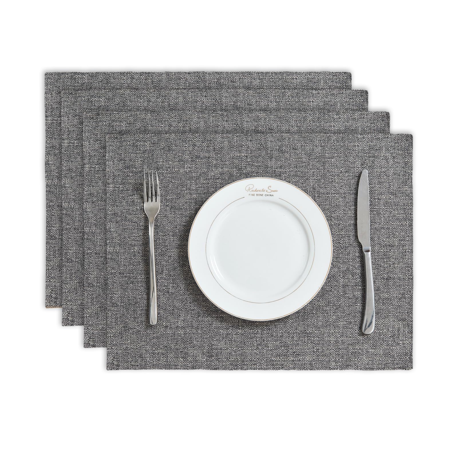 BALCONY & FALCON Table Cloth Waterproof Washable Heather Grey 35x45cm,4pcs — image 1