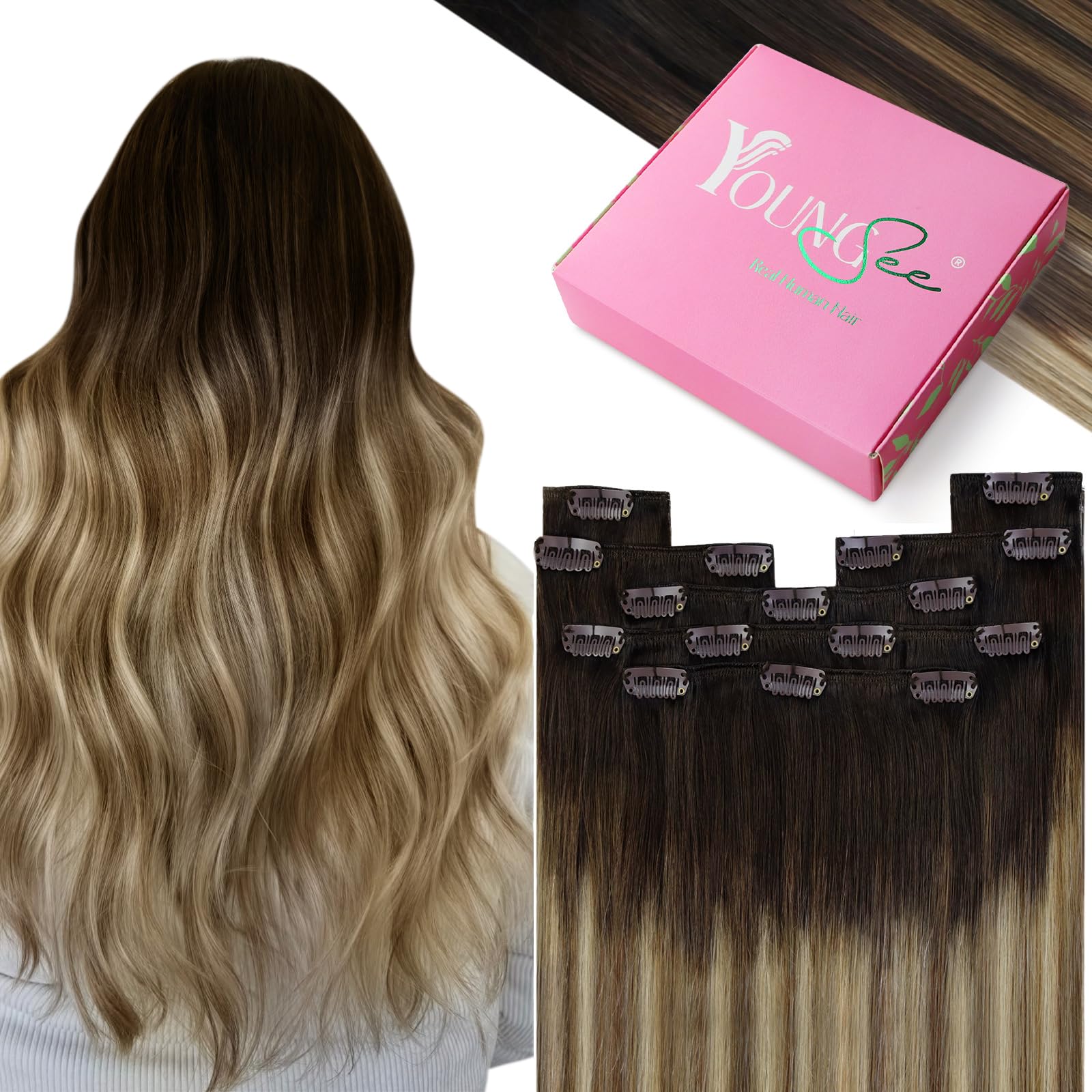 YoungSee Tape Hair Extensions Platinum Blonde 16In Tape in Hair Extensions Real Human Hair for Women 20pcs 50g Easy to Wear Hair Tape-in Extensions Blonde — view 31