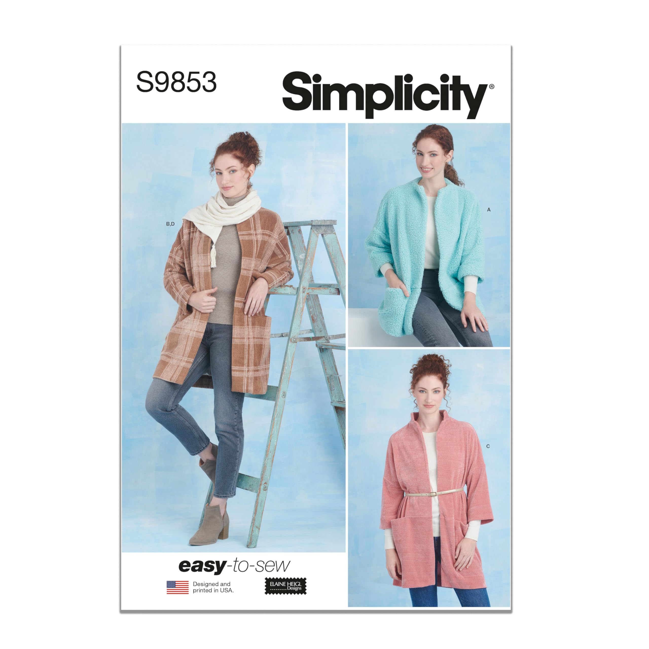 Manteaux et écharpe pour femme Simplicity SS9853A de XS à XL