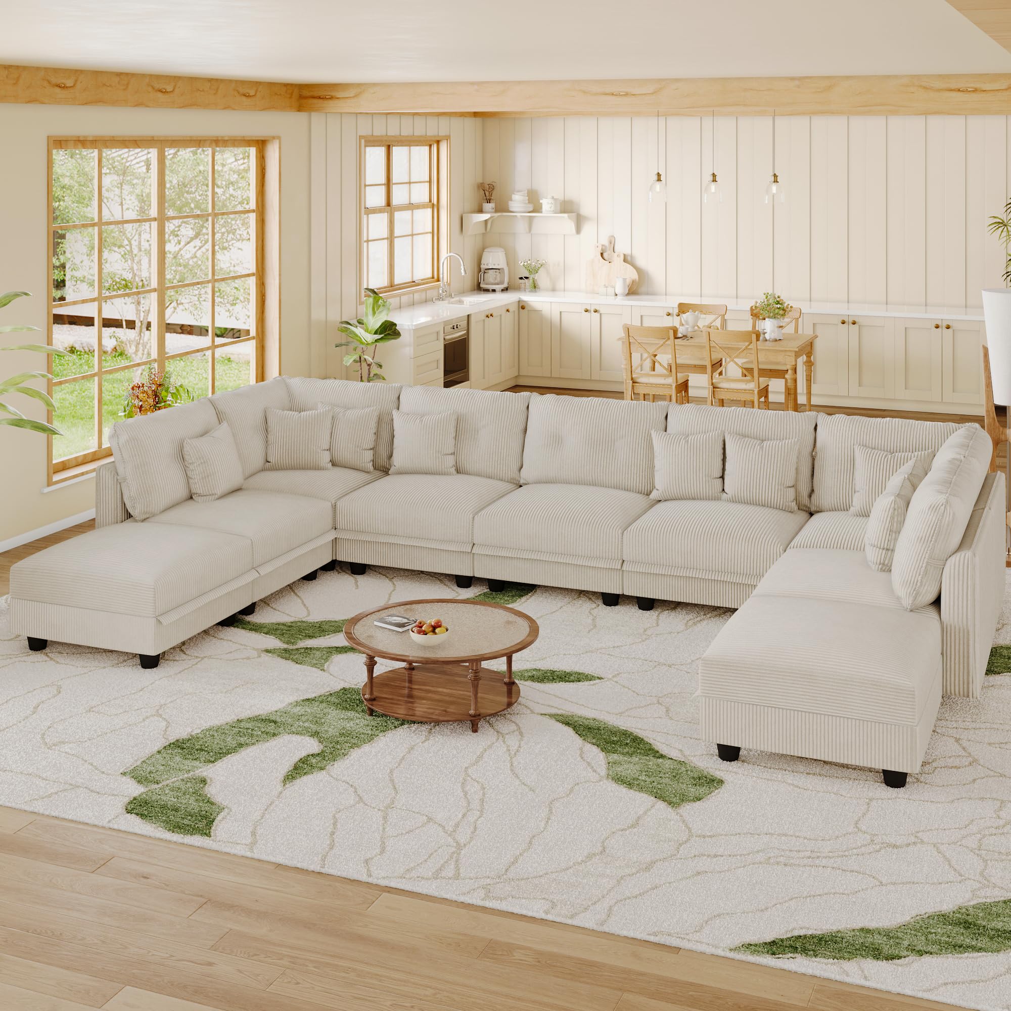 LLappuil 137 Corduroy U Shaped Sectional