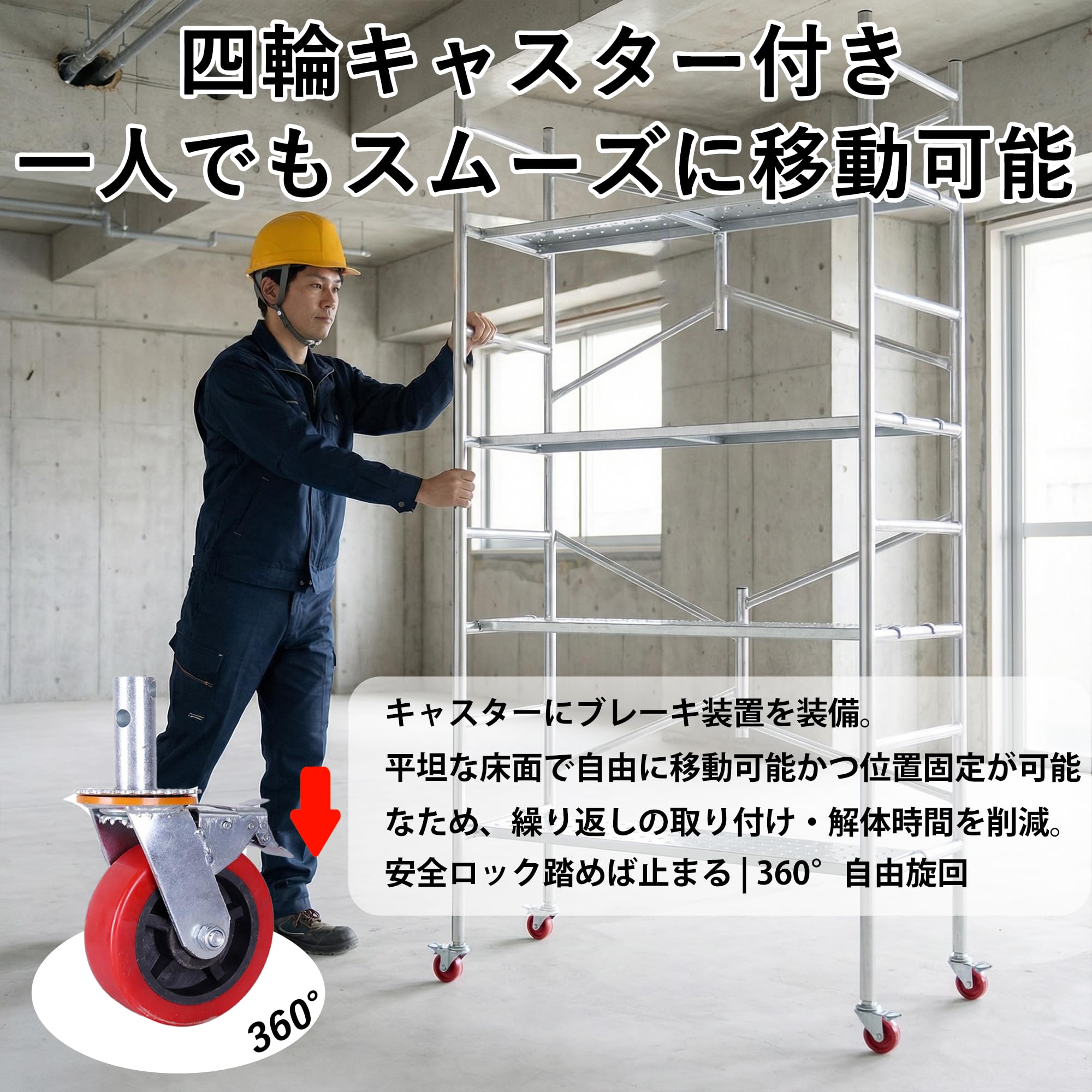 Amazon.co.jp: 2026年強化版 折りたたみ 足場 【4つの三角支柱＋105cm