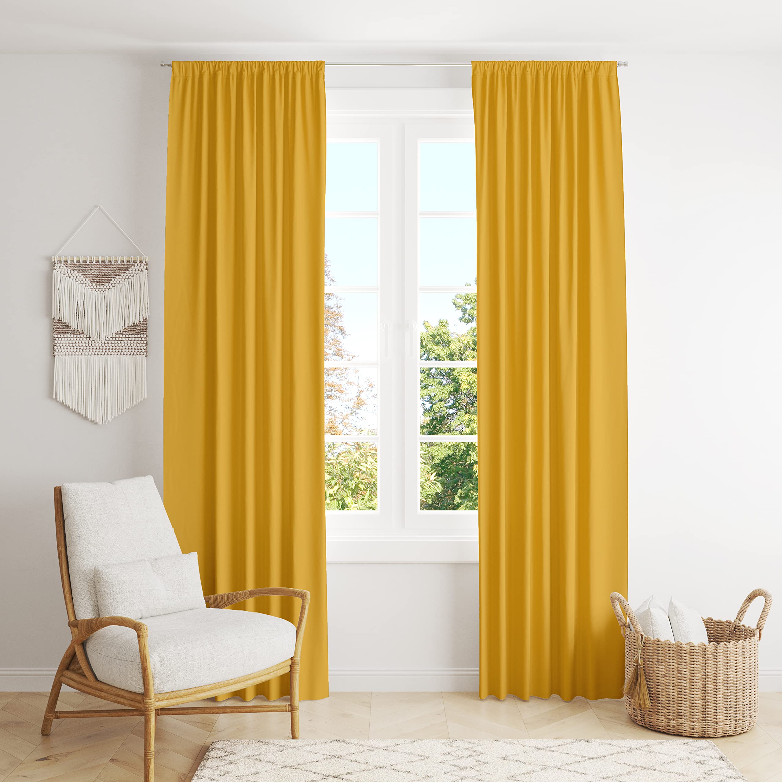 LINEN DESIGN COMPANY Cotton Curtains Set of 2, Canvas Door Curtains for Home Decor, Hangs Elegantly with Back Loops (4.5ft x 7 ft, Mustard) (B0D5D49ZL4) Amazon Price History, Amazon Price Tracker