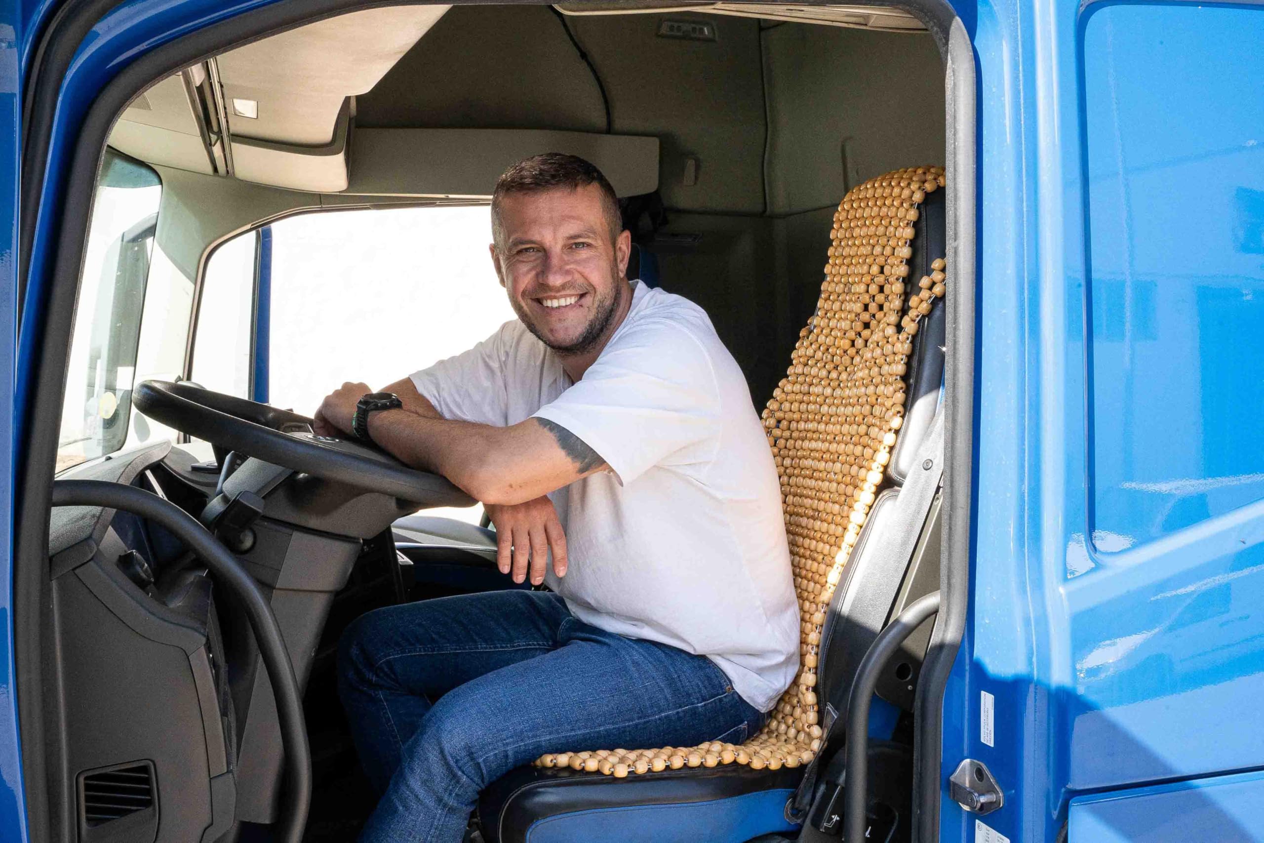 Zone Tech Housse de siège en Perles pour Voiture, Coussin de Massage, Perles en Bois Naturel pour Semi-Camion, remorque, Voiture (Naturel, 1 pièce)