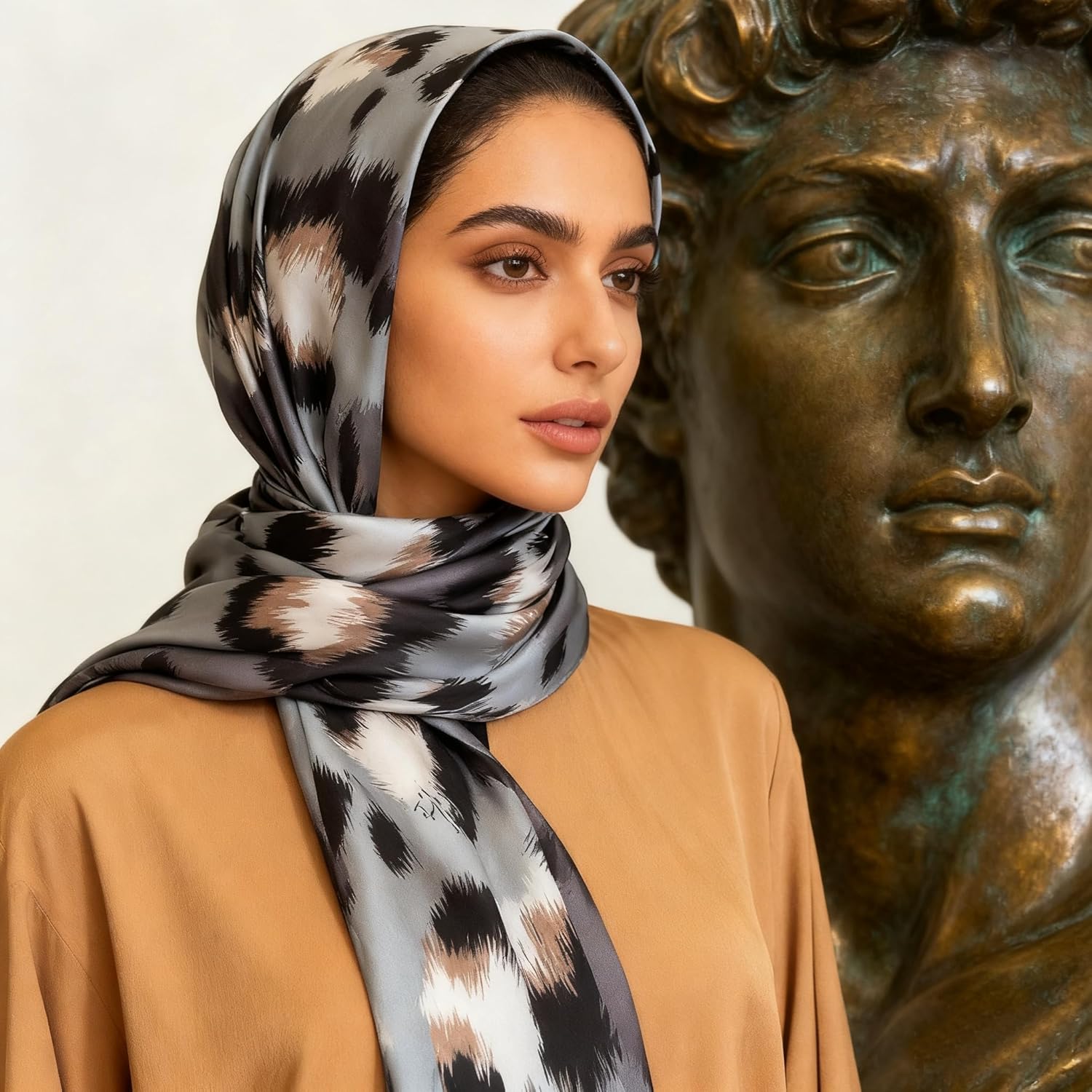 Women Scarf Headscarf Silk Feeling Scarf Fashion Scarves Long Lightweight Shawls for Women - Image 6