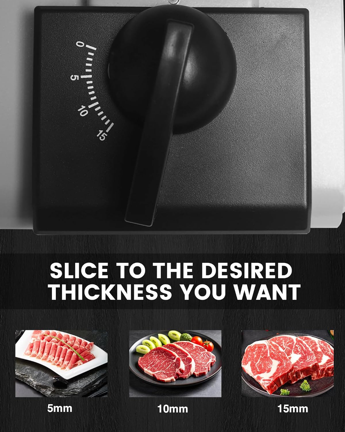 Meat Slicer Machine for Home - 200W Electric Food Slicer with 2 Removable 7.5" Stainless Steel Blades and Tray, Adjustable and Child Lock Protection, Slicer Machine for Meat Bread