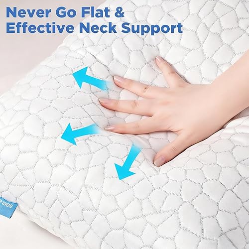 Miniatura 14 de SUPA MODERN Almohadas de cama refrescantes para dormir, 1 paquete de almohadas de espuma viscoelástica trituradas, almohada fresca ajustable