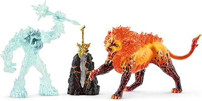 Schleich 42455 Combate por la Super Arma – El Monstruo de Hielo contra el León de Fuego, a Partir de 7 años, Eldrador® – Caja de 28,1 x 11 x 22,9 cm