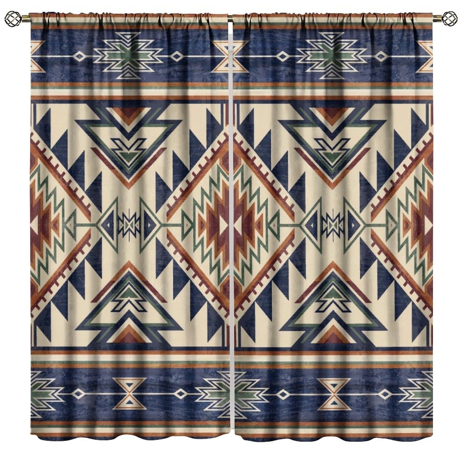 FengMingRui Southwestern Aztec Curtains Retro Tribal Navajo Pattern Blackout Window Treatment for Living Room Bedroom Kitchen Home Decor Window Drapes