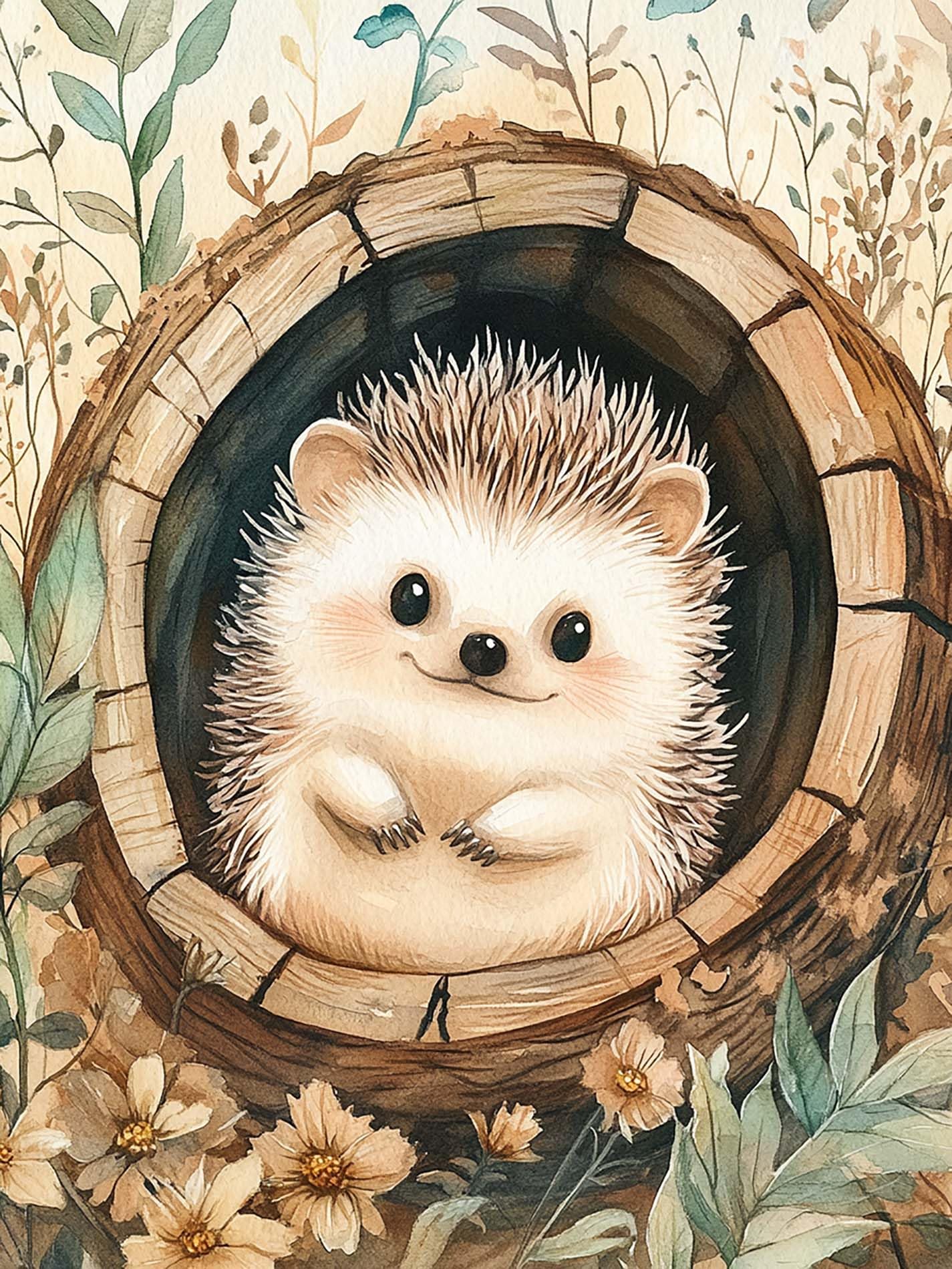 VAIIEYO 5D DIY Diamond Art Kits for Adults Hedgehog, Diamond Painting Animal, Diamond Art Full Drill Round Rhinestone Craft Canvas for Home Wall Decor