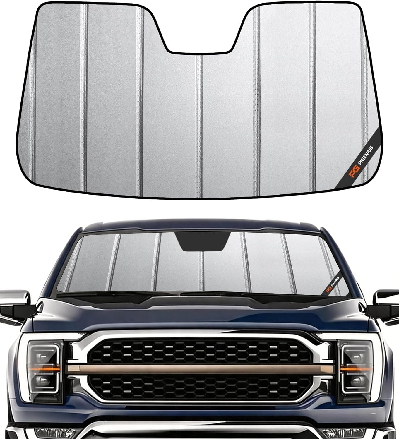 Pigenius Windshield Sun Shade for Nissan Frontier 2022-2026 Front Window Sunshade - Safeguard
