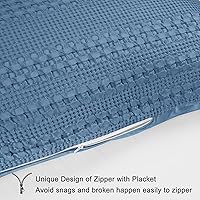 Vista 280 de PHF Fundas de almohada 100% algodón con tejido de gofre de 24 x 24 pulgadas, paquete de 2 fundas cuadradas para decoración elegante del hogar, sin