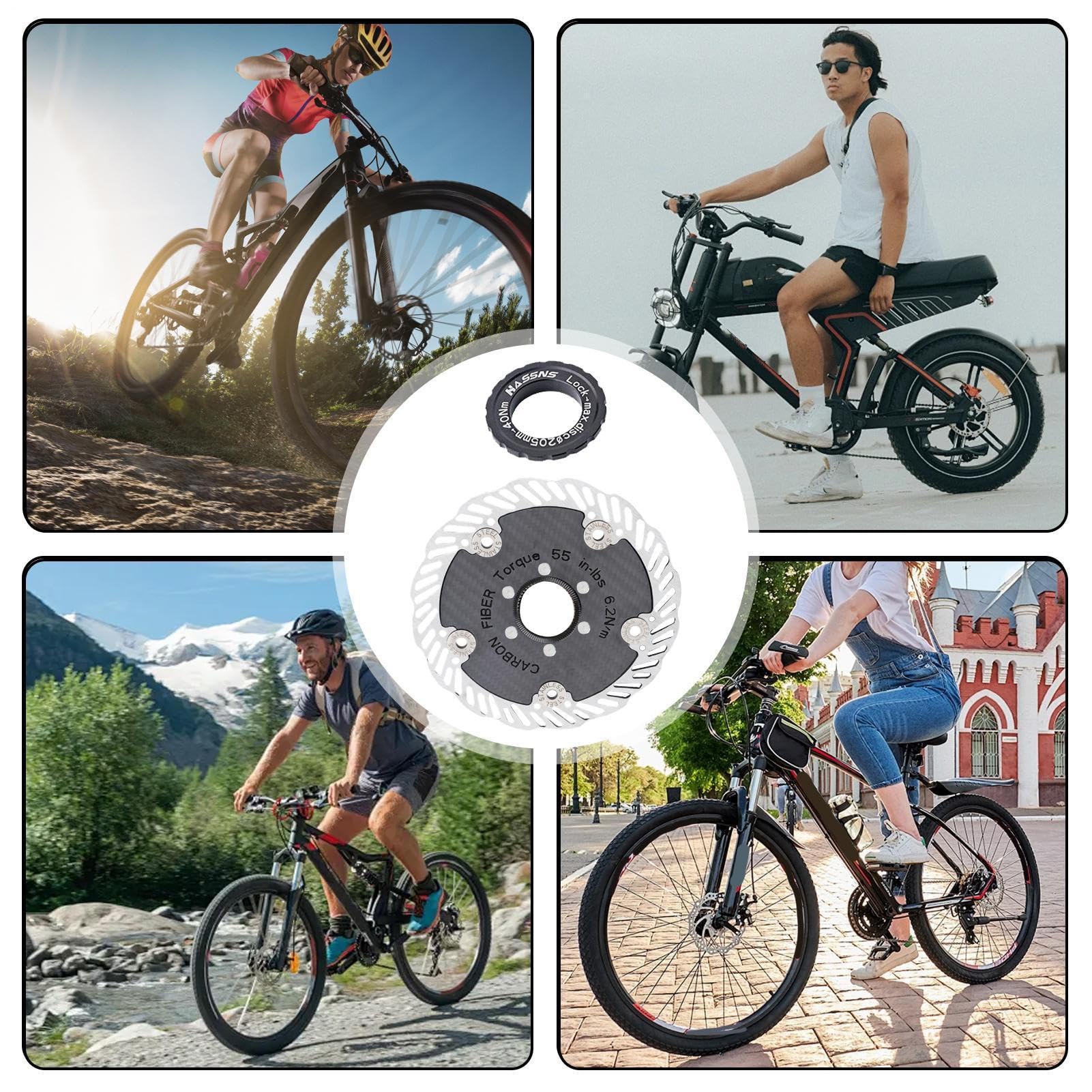 Disco de Freno para Bicicleta Fibra De Carbono Ultra Delgada | Rotor De Freno De Disco Para Bicicleta Para Hombres, Mujeres, Aficionados, Ciclistas, Atletas, Familia, Amigos, Viajes Y