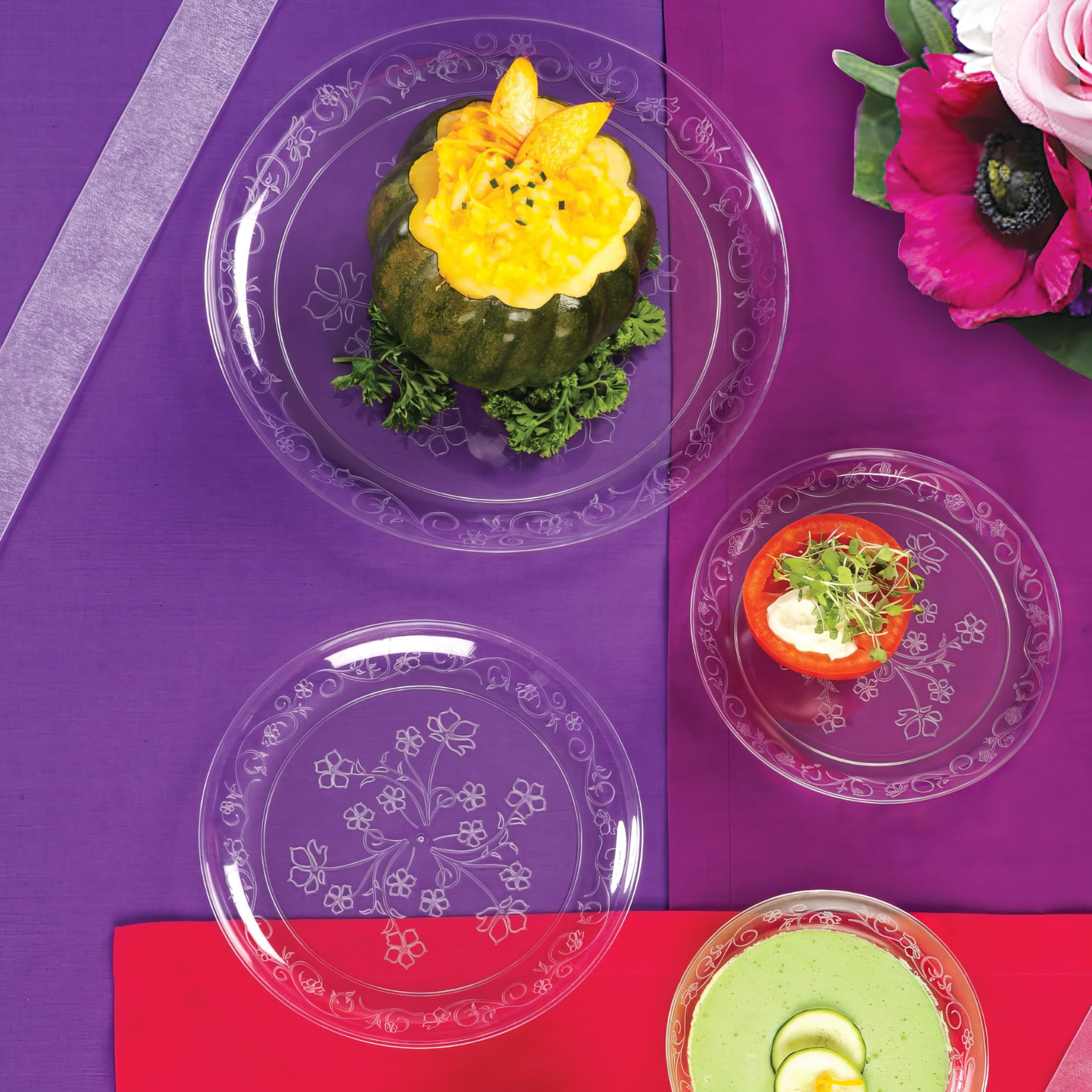 D'Vine Clear Deluxe Round Dinner Plates - 9