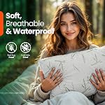 Utopia Bedding Bamboo Viscose Waterproof Pillow Protector Zippered (2 Pack) Queen – Bed Bug Proof Pillow Enclosure 20 x 28 Inches