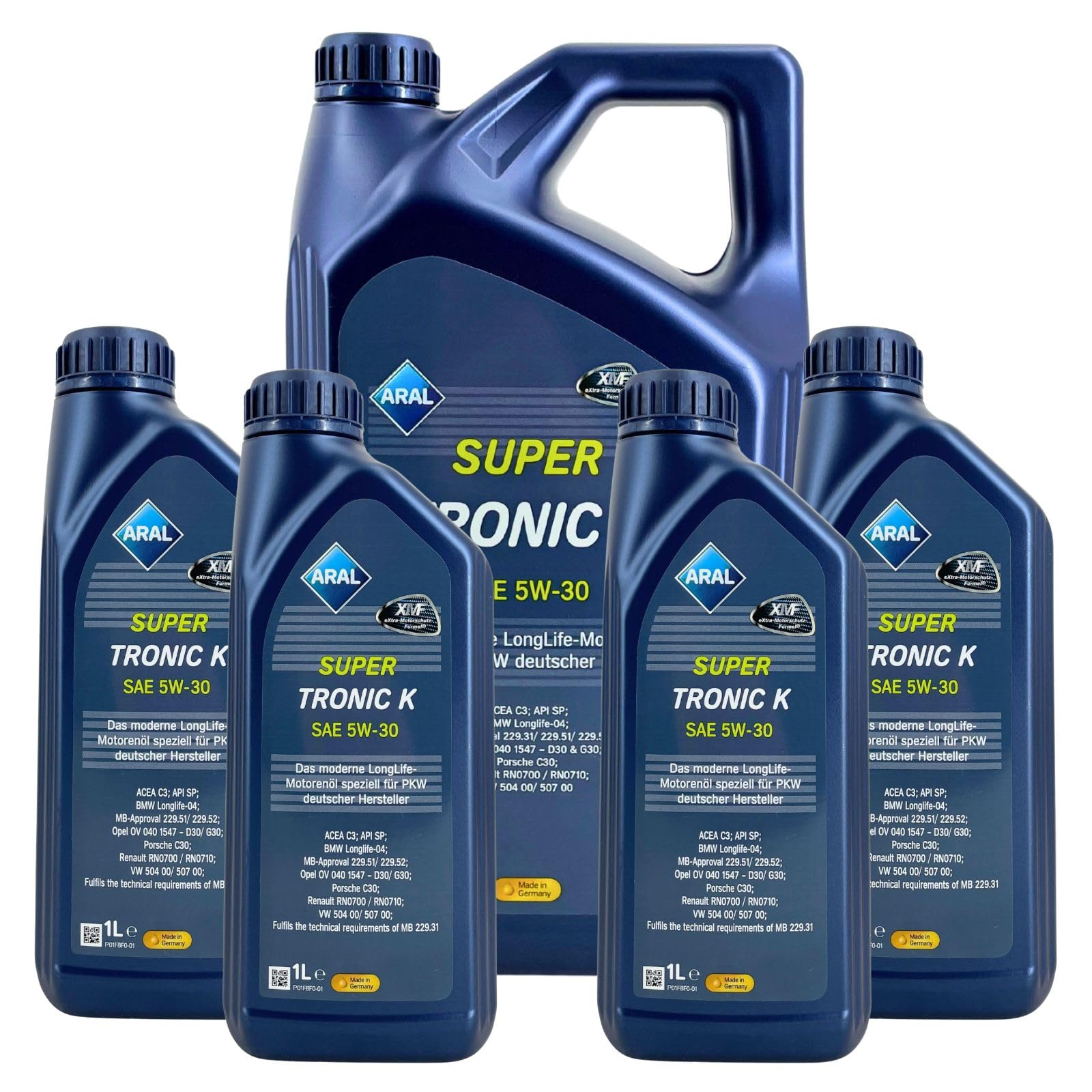 Aral SuperTronic K 5W-30 Motorenöl (9L Set / 5+4 Liter) - PKW Leichtlauföl für Benzin & Diesel mit DPF