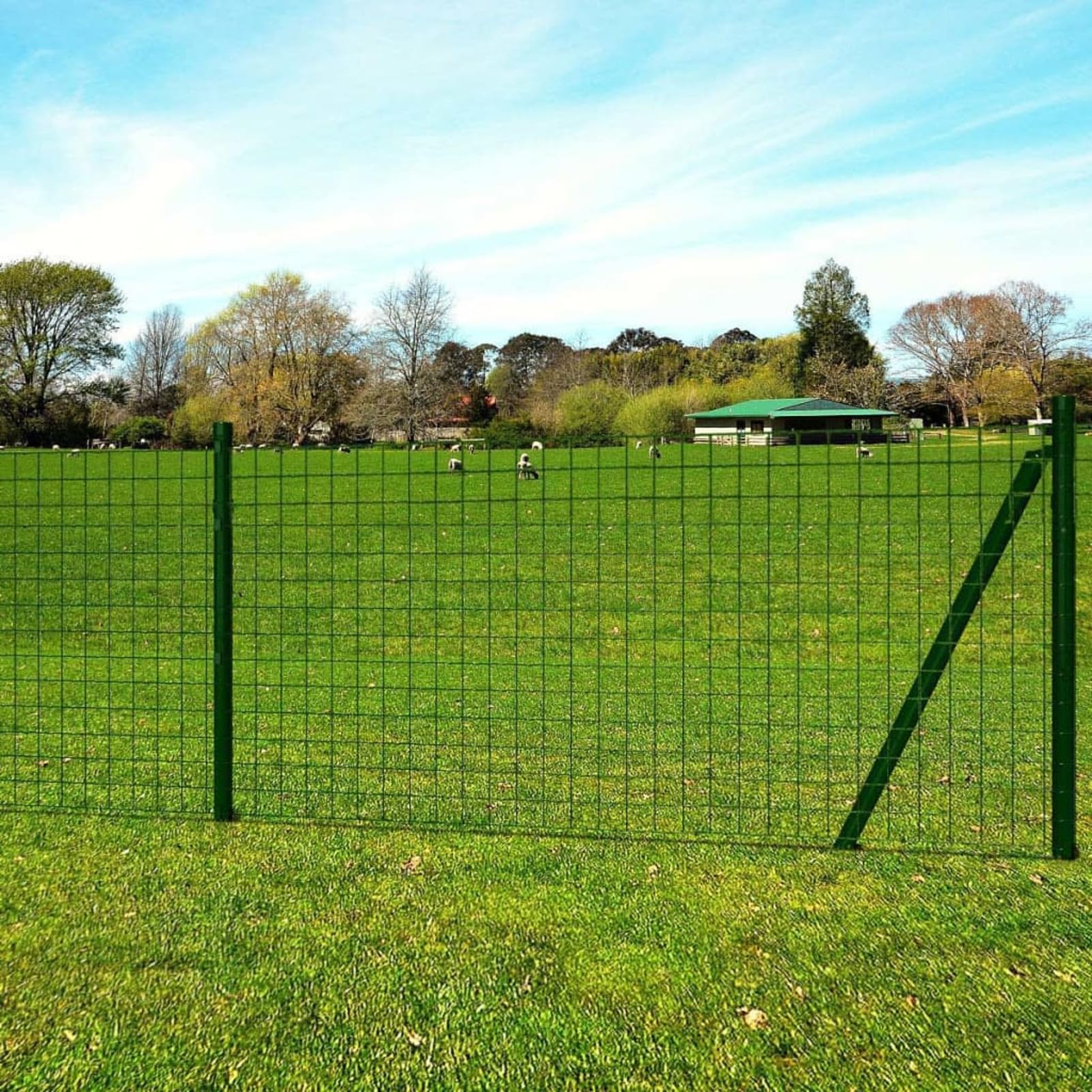 ShGaxin Euro Fence, Chain Link Fence, Fence Posts, Garden Fence, Complete  Set, Garden Fence, Fence, Garden, Cat Fence, Chicken Fence, Steel, 25 x 1.5  m, Green : Amazon.de: DIY & Tools