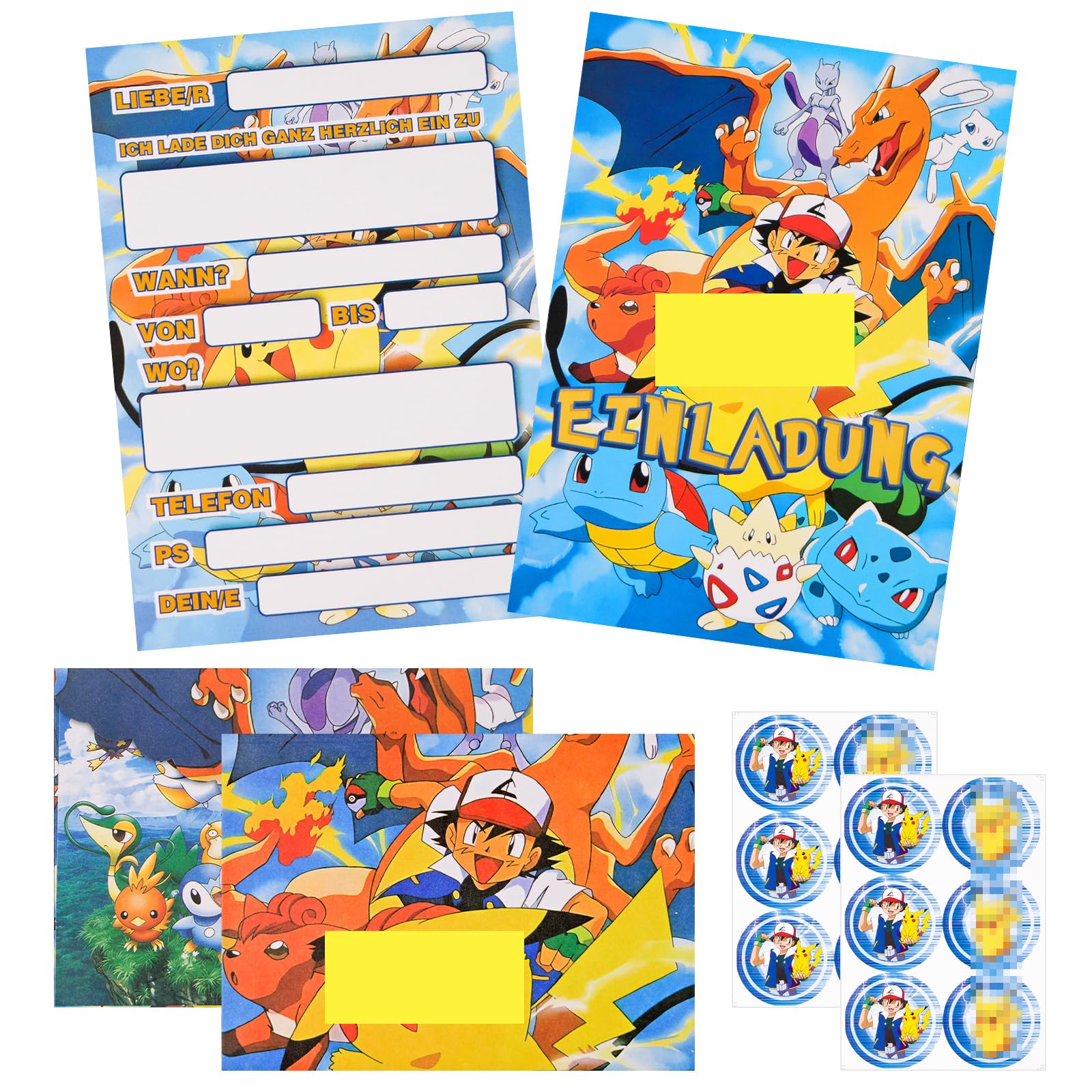 Thingehoy 12 Stück Einladungskarten Kindergeburtstag, Einladung Geburtstag, Invitations Card, Party Einladungskarten Deutsch