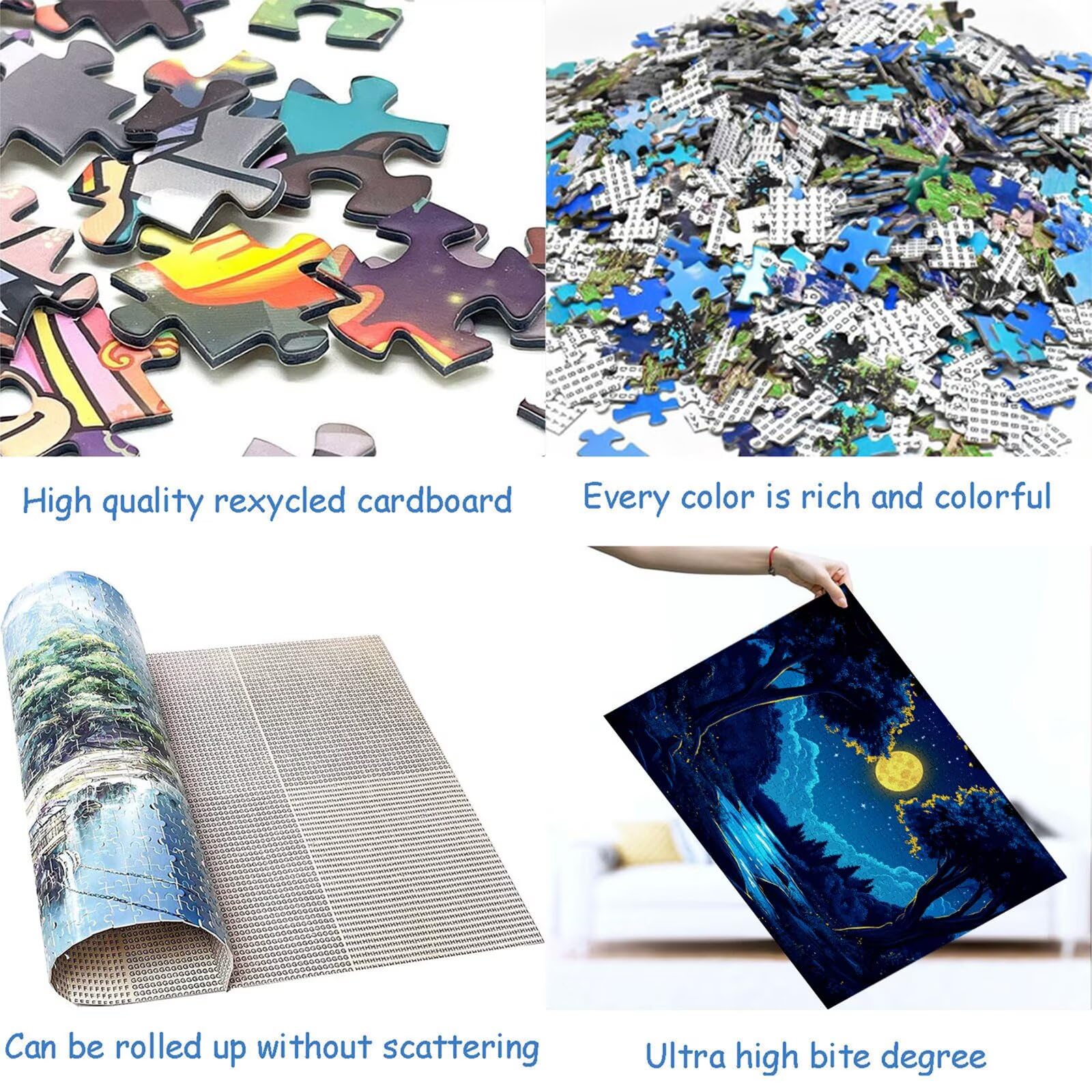 Puzzle 4000 elementów leśnych puzzle dla dorosłych księżyc 141 x 87 cm Unikalne rzemiosło klasyczne 3D drewniana układanka do rodzinnych gier aktywnych, układanka do samodzielnego wykonania nawet do