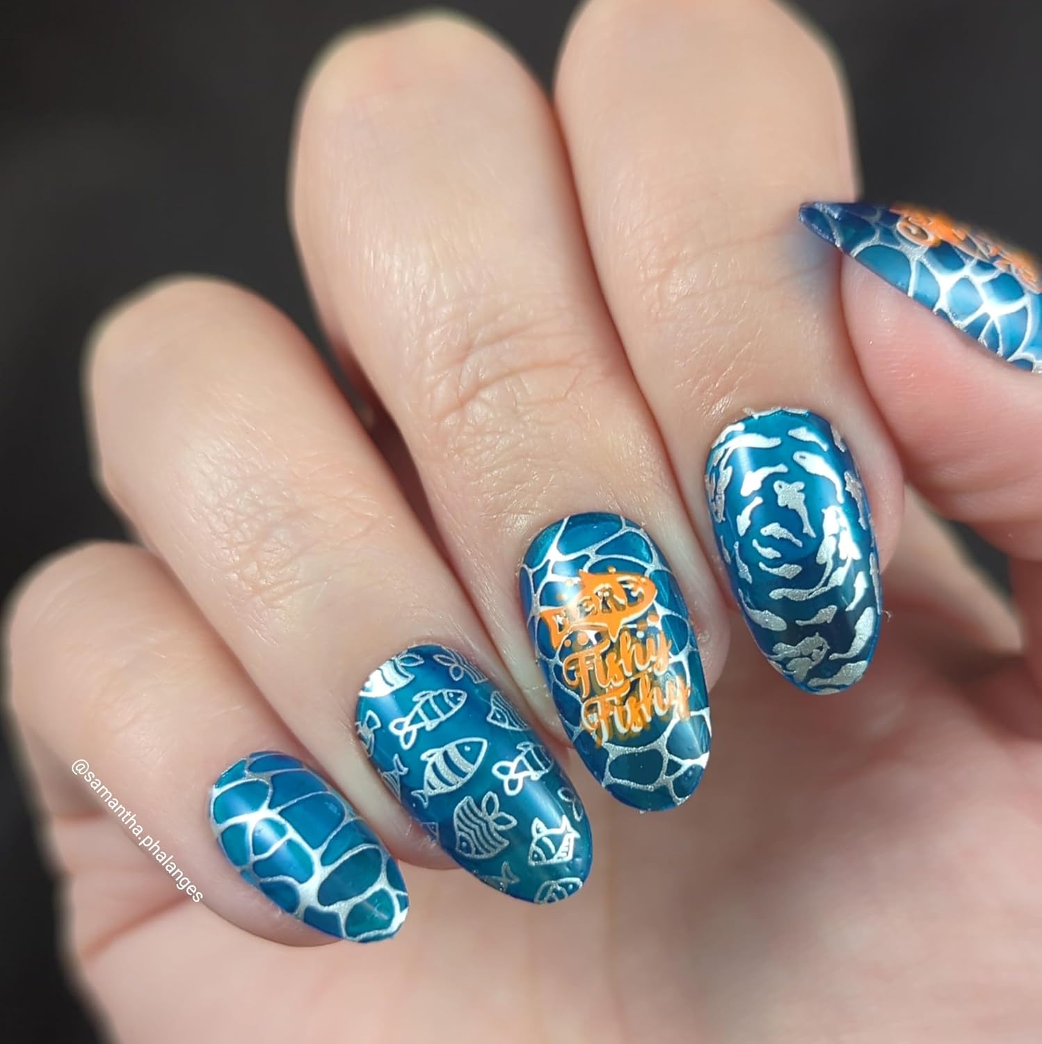 Maniology Off The Hook Nail Stamping Plate | Fishing-Themed & Aquatic Creature Designs for Creative Ocean Vibe DIY Manicures – Reusable, Rectangular Stainless Steel Nail Art Template