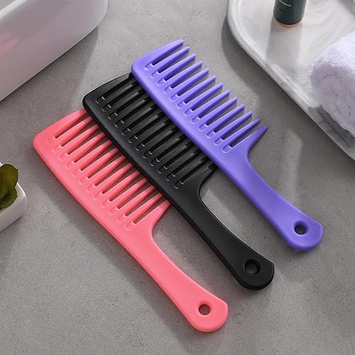 Miniatura 8 de Peine desenredante de dientes anchos, cepillo de peinado duradero para cabello rizado, largo y mojado, herramienta profesional para el cuidado del