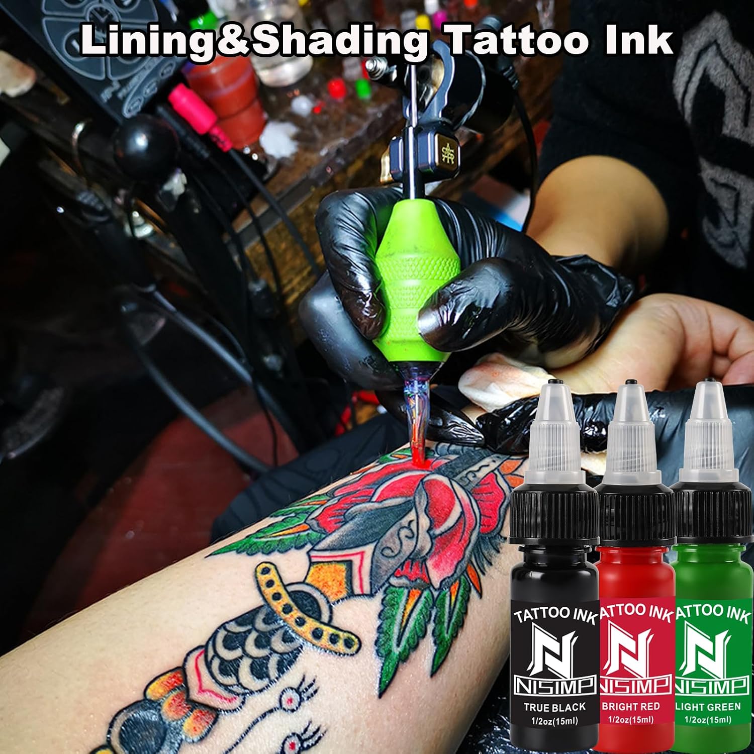 Ink Color Pigment Set-Vegan Friendly,1/2oz 15ml 7 Colors Ink Kit Set