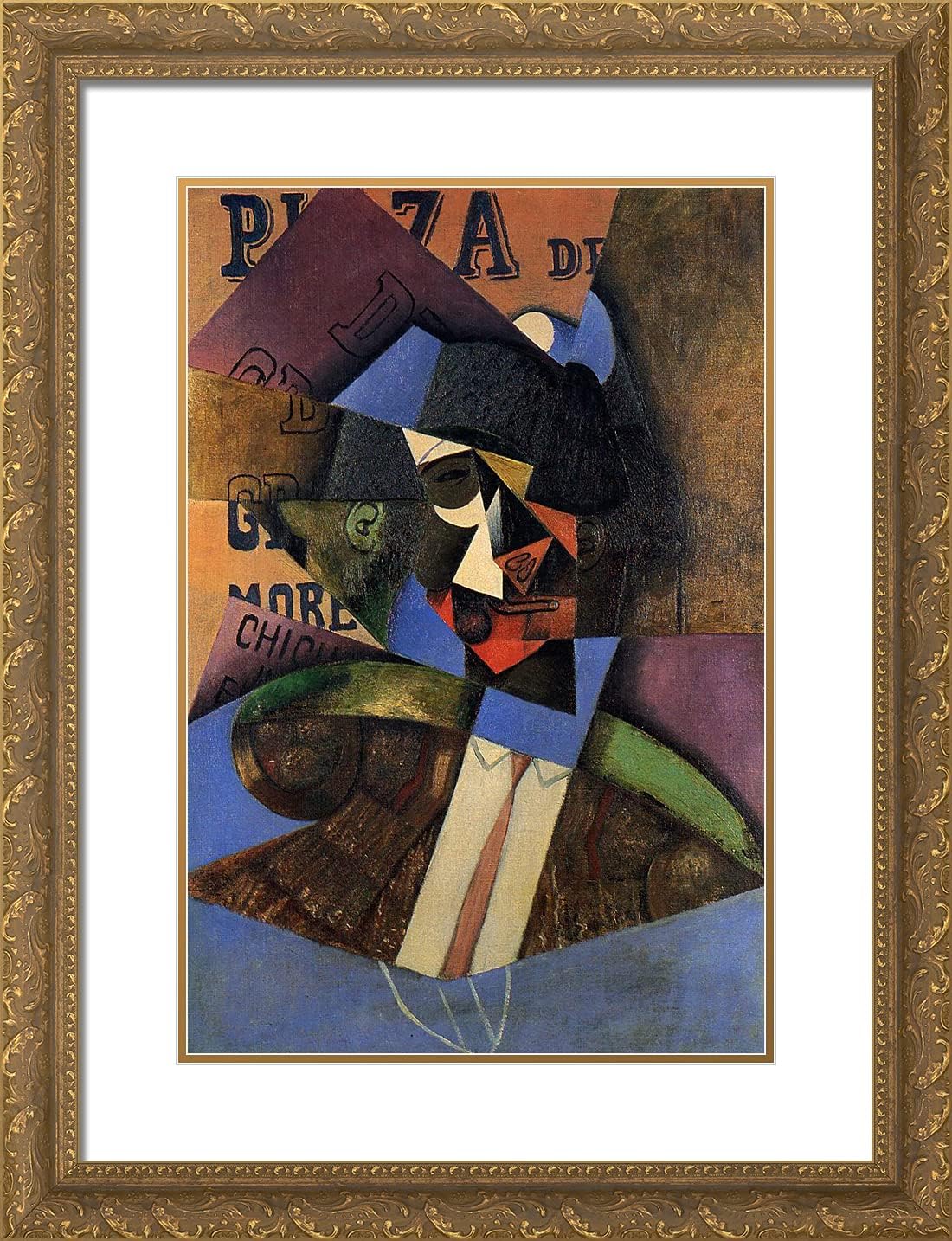 ArtDirect Gris, Juan 19x24 Black Modern Framed Art Print with Double Matting Titled: The Bull Fighter