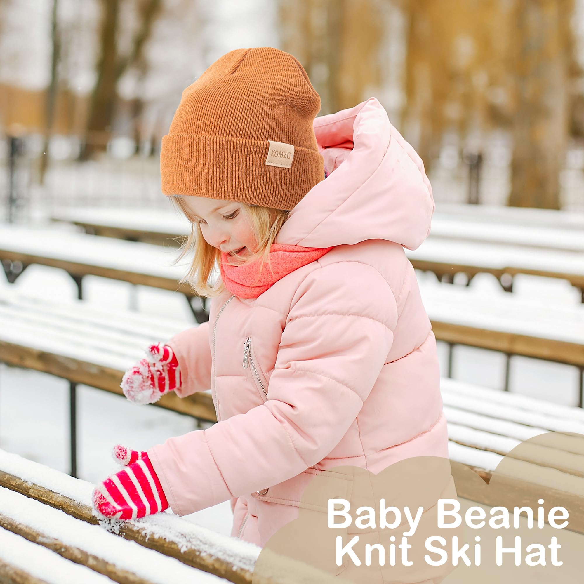 Toddler Beanie Kids Winter Hats Infant Warm Knit Cap Newborn Winter Warm Hat for 0-36 Month Boys Girls