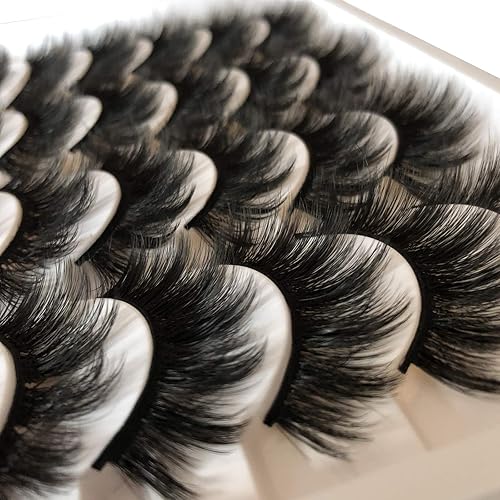 Miniatura 6 de GMAGICTOBO Pestañas postizas de 0.787 pulgadas de grosor, paquete de 16 pares de pestañas postizas dramáticas, 2 estilos 5D, largas, suaves, hechas