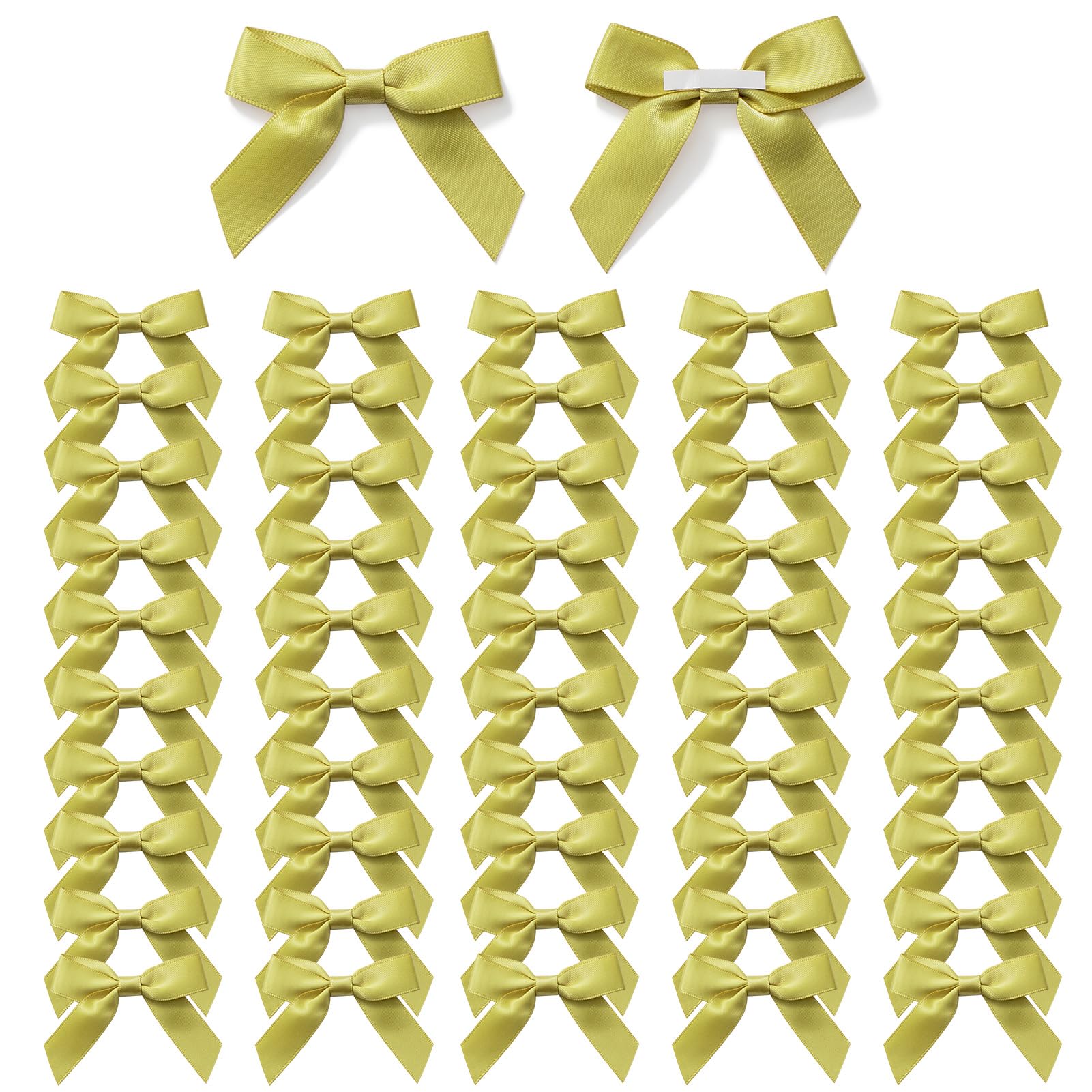 MORSUNBELA Schleifen Deko Geschenkschleifen Selbstklebend Geschenk Schleife für Hochzeit Weihnachten Valentinstag Dekoration Karte Herstellung 50 Stück