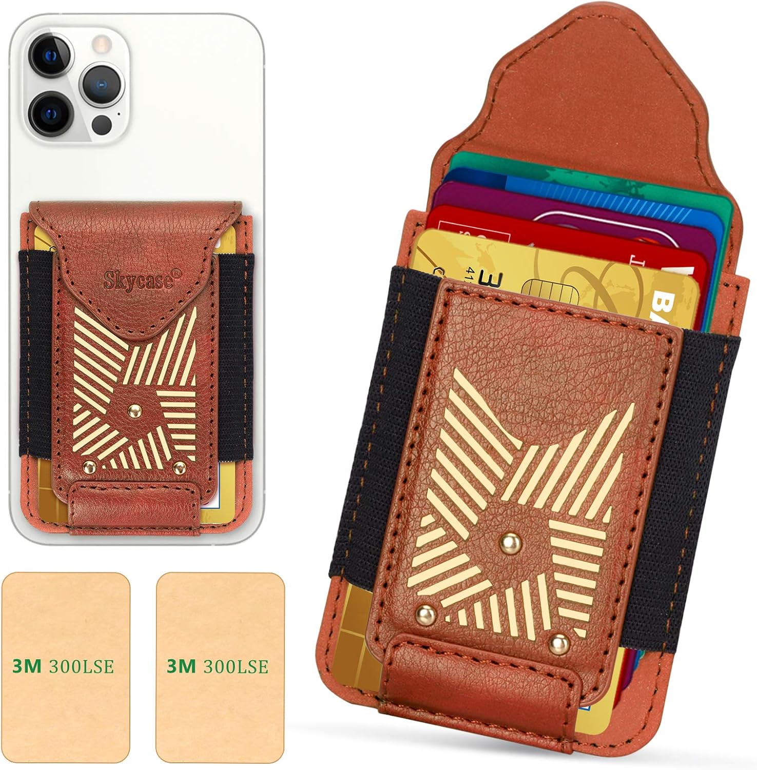 Skycase Card Holder for Back of Phone, [Stick on Wallet