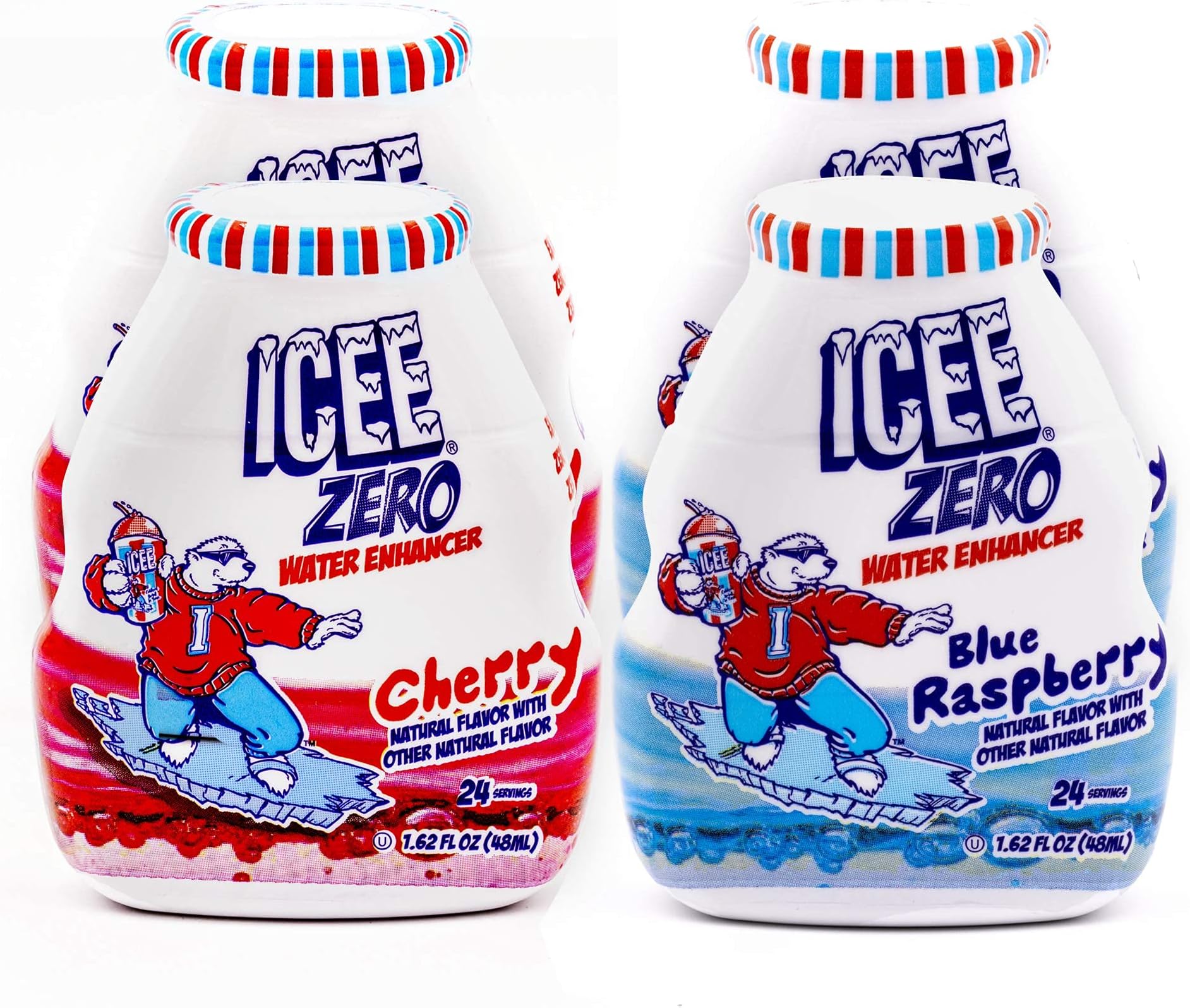ICEE Zero Calorie Liquid Water Enhancer Flavor Drops - 1.62 Fluid Ounces (48 Milliliters) - Pack of 4 (Original Variety Pack)