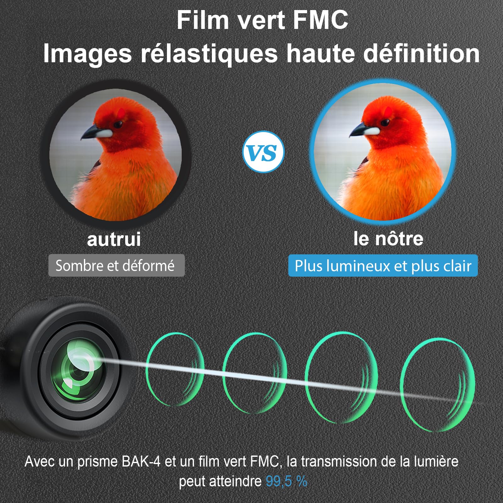 Timorn Jumelles Adultes 10x42 Professionnelle HD étanches légères