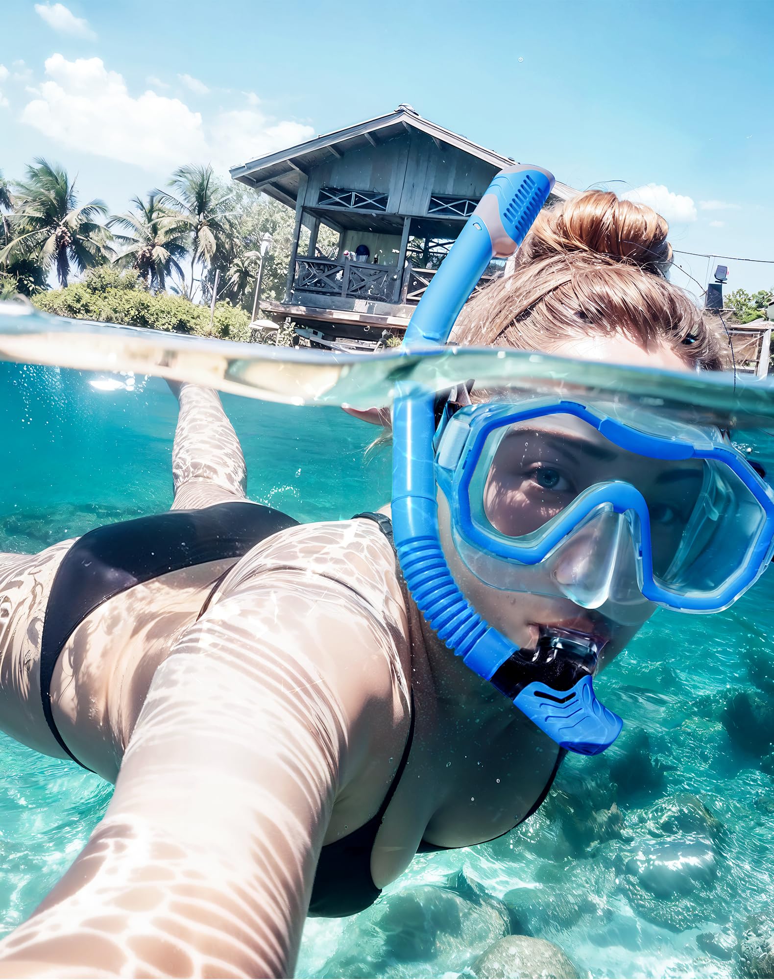 Sprzęt do nurkowania dla dorosłych, zestaw do nurkowania na sucho, panoramiczny szeroki widok 180°, maska do nurkowania, swobodna maska do snorkelingu, nurkowania, pływania, podróży
