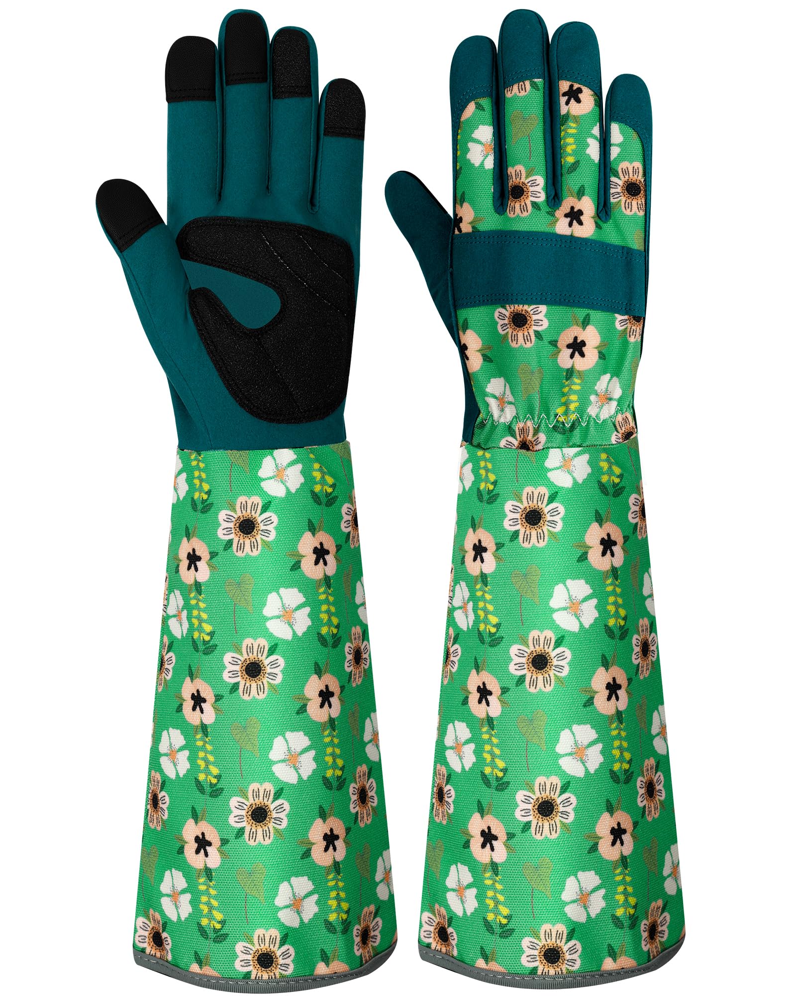 Guanti da Giardino in Pelle per Donne Guanti da Giardino Resistente Pin Touch Screen Guanti da Lavoro Regali M