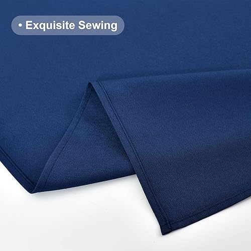 Miniatura 3 de Wolkemer Mantel cuadrado pequeño de 36 x 36 pulgadas, mantel de tela lavable color azul marino para mesita de noche, mesita de noche, mesita de