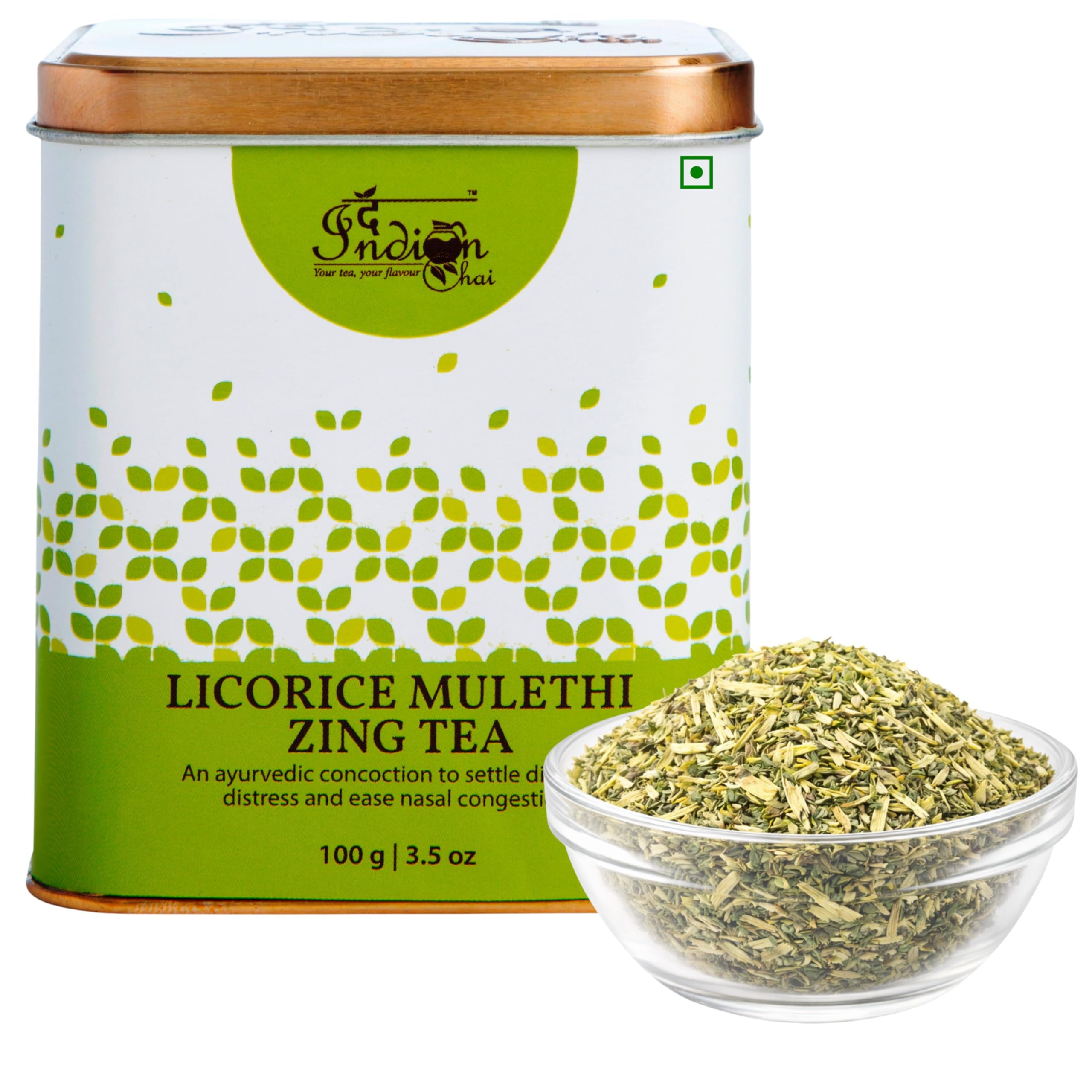 The Indian Chai - Licorice Mulethi Zing Ayurvedic Tea 100g with Spearmint for Immunity, Sore Throat and Stress-image-48