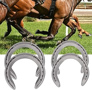 gernie Horseshoe Equipment Accessories Tool Alloy Equestrian Horse Shoe Cover Supplies Alloy Horseshoes for Kit Backhoes (Size 5(22.6cm/8.9in))